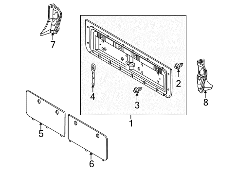 2009 Lexus LX570 Interior Trim - Tail Gate Panel Assy, Back Door Trim Diagram for 6478060330A0