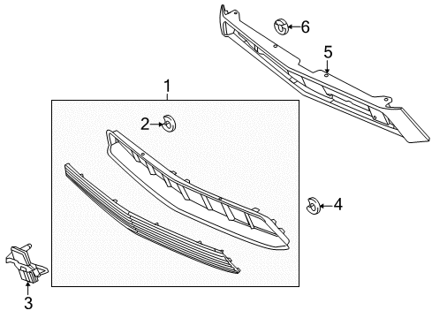 2014 Audi A4 Quattro Grille & Components Emblem Nut Diagram for W709389S438