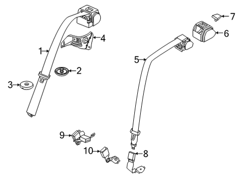 Rear Seat Belts Wing Nut Diagram for 51461973909