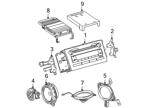 2010 Toyota Corolla Sound System AM/FM CD Mount Bracket Diagram for 8621202191