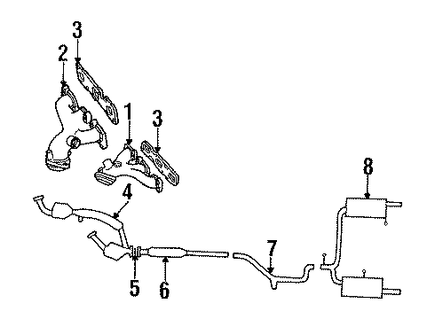 1996 Ford Taurus Exhaust Components Manifold Diagram for F5DZ9431C