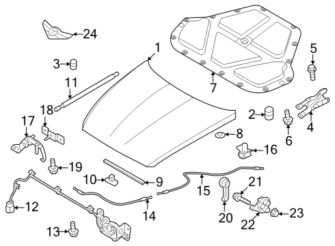 Hood & Components Clip-Hood Seal Strip Mounting Diagram for 864382T000