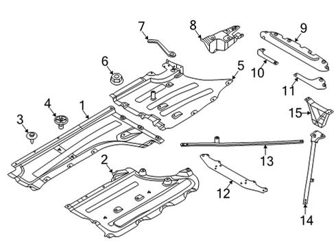 2020 BMW X3 Under Cover & Splash Shields Torsion Strut, Rear Left Diagram for 51617391463