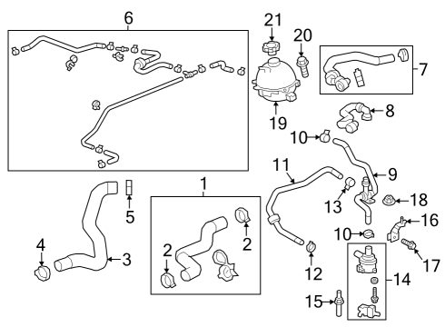 2021 Chevrolet Equinox Radiator & Components HOSE-HTR WAT AUX PUMP INL Diagram for 84914037
