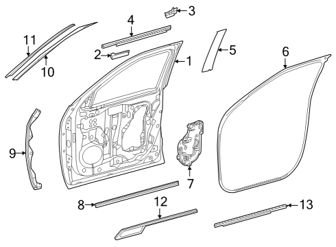 Door & Components, Exterior Trim Nameplate Diagram for 7542748020