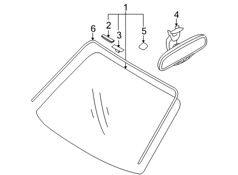2013 Hyundai Tucson Windshield Glass, Reveal Moldings Moulding-Windshield Glass Diagram for 861302S000