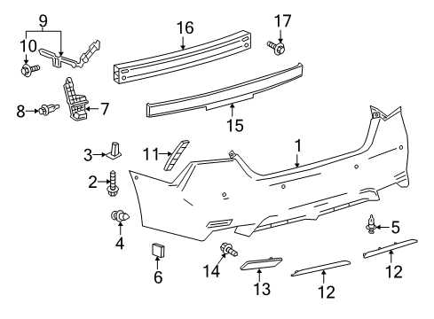 2018 Toyota Camry Rear Bumper Reflector Diagram for 8191033030