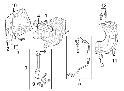 Turbocharger Bolt-HEXAGON FLANGE Head Diagram for 6510392AA