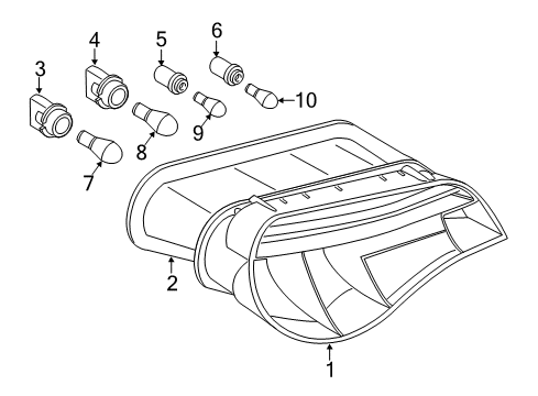 2008 BMW Z4 Tail Lamps Tail Light, Right Diagram for 63217162730