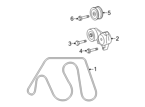 2010 Lexus IS F Belts & Pulleys Hexagon Socket Head Cap Bolt Diagram for 90110A0005