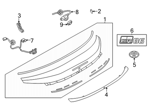 2022 Toyota GR86 Parking Aid Park Sensor Diagram for SU00308523