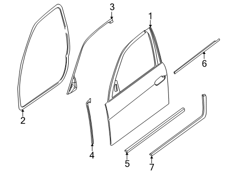2000 BMW 740i Front Door Door Module, Co-Driver Diagram for 61356904243
