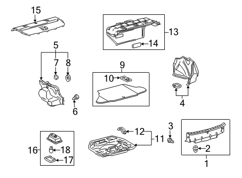 2010 Lexus HS250h Interior Trim - Rear Body Cover, Battery Service Hole Diagram for 5844130010C0