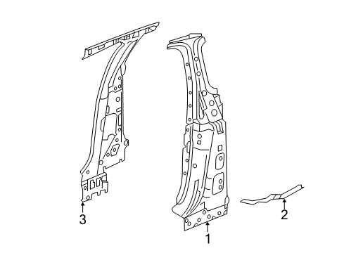 2014 Honda Accord Center Pillar & Rocker Pillar, R. Center (Inner) Diagram for 64220T3LA00ZZ
