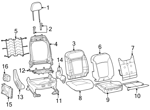 Power Seats FLEXMAT-Front Seat Back Diagram for 68284376AA