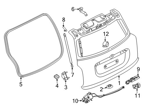 2021 Mini Cooper Countryman Lift Gate Stop Buffer Diagram for 51247476375