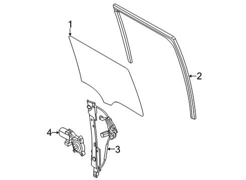 Rear Door RUN - DOOR GLASS Diagram for NZ6Z6025766A
