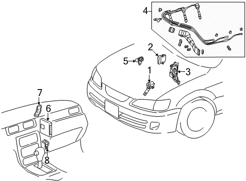 2002 Toyota Solara Powertrain Control Igniter Bracket Diagram for 8962933100