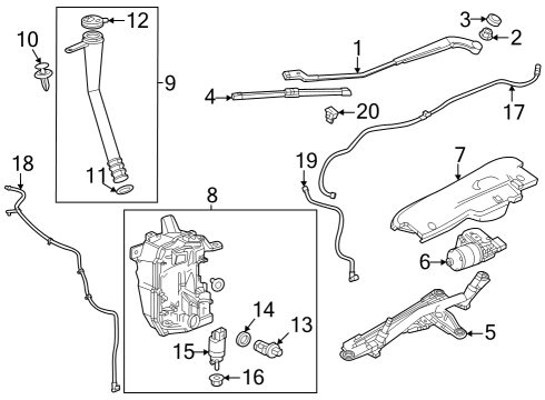Wiper & Washer Components Front Hose Diagram for 42487015