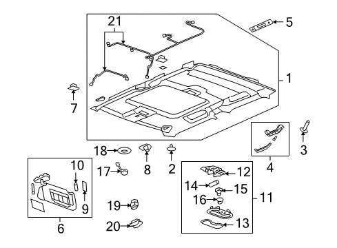 2009 Hummer H3T Interior Trim - Cab Sunroof Switch Diagram for 15818457
