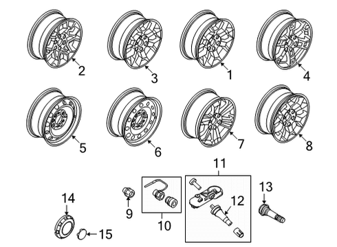 2022 Ford F-150 Wheels WHEEL ASY Diagram for ML3Z1007DA