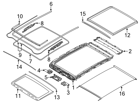 2020 BMW X4 Sunroof Slipstream Deflector Diagram for 54107493143