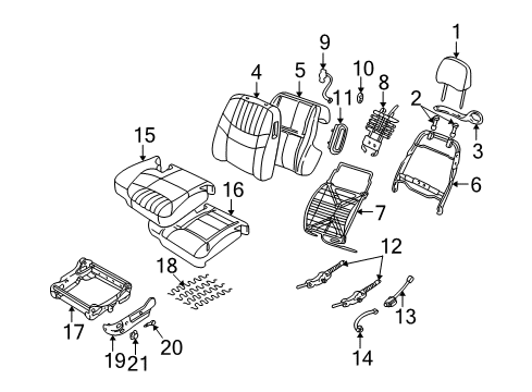 2001 Chevrolet Monte Carlo Front Seat Components Frm Asm-P/D Seat Cushion Diagram for 16791958