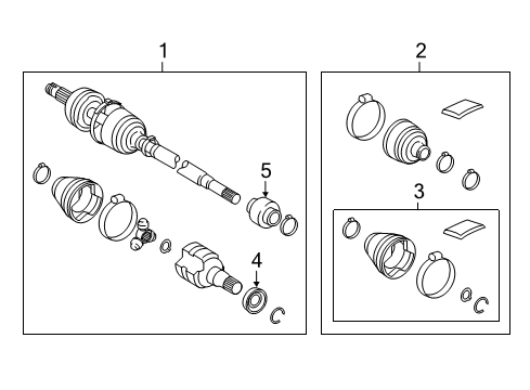 2012 Toyota Prius C Drive Axles - Front Axle Assembly Diagram for 4341052351