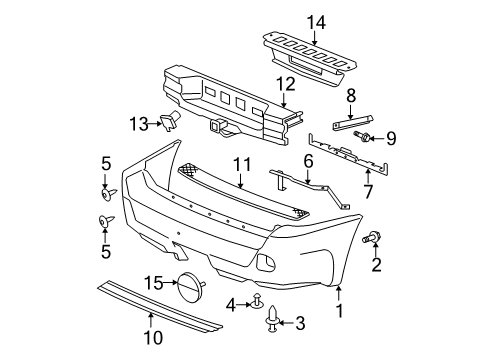2006 GMC Envoy Rear Bumper Rear Bracket Diagram for 15031061