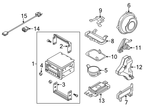 2014 Kia Sedona Sound System Grille Assembly-Rear Center Speaker Diagram for 963604D700QW