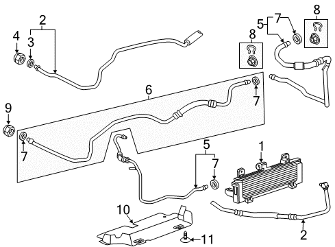2015 GMC Sierra 3500 HD Trans Oil Cooler Transmission Cooler Diagram for 84173163