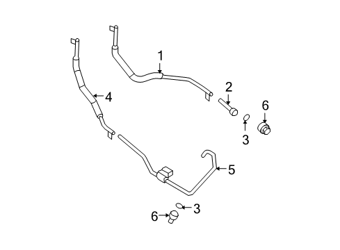 2008 Mercury Mariner Trans Oil Cooler Lines Return Tube Diagram for 8L8Z7A031A
