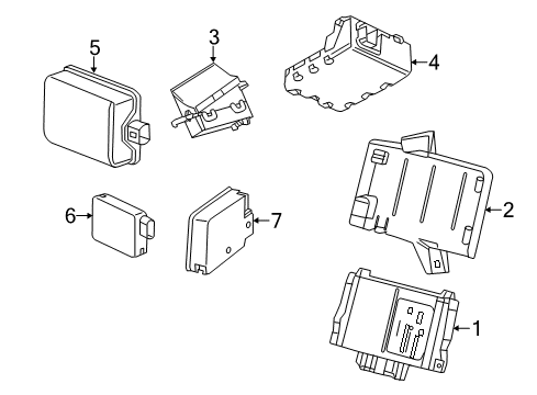 2019 Cadillac CTS Electrical Components Module Bracket Diagram for 23387149