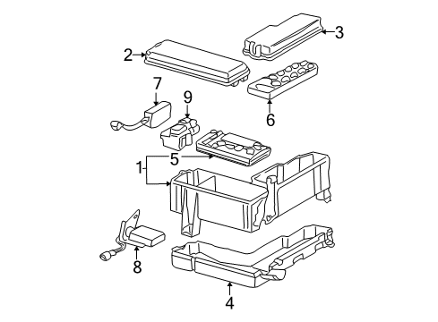 2001 Toyota Sequoia Electrical Components Junction Block Cover Diagram for 826720C010
