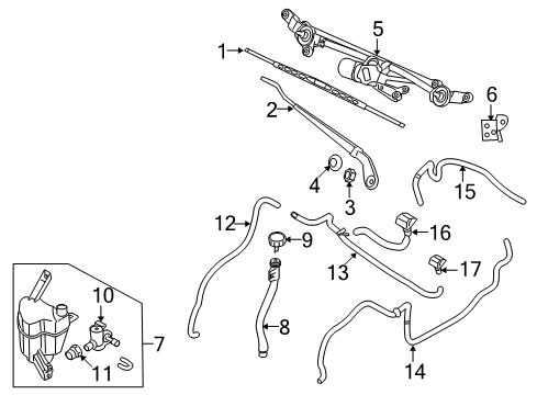 2013 Nissan Cube Windshield - Wiper & Washer Components Tank Assembly-Windshield Wash Diagram for 289101FK0A