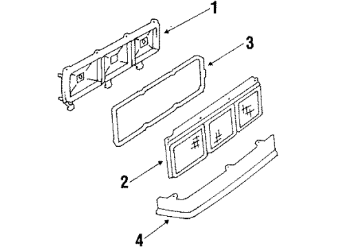 1985 Pontiac T1000 Combination Lamps Lens, Rear Combination Lamp Diagram for 16500601