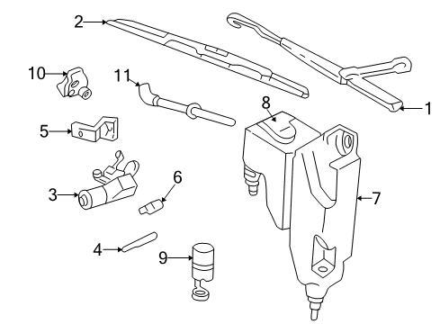 1997 Chevrolet S10 Wiper & Washer Components Arm, Windshield Wiper Diagram for 15043066