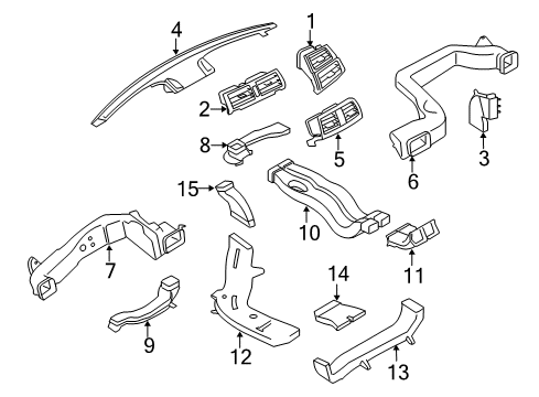 2014 BMW X5 Ducts Fresh Air Grille, Left Diagram for 51437380523