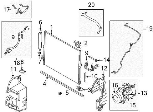 2009 Infiniti EX35 A/C Condenser, Compressor & Lines Compressor - Cooler Diagram for 92600JK21B