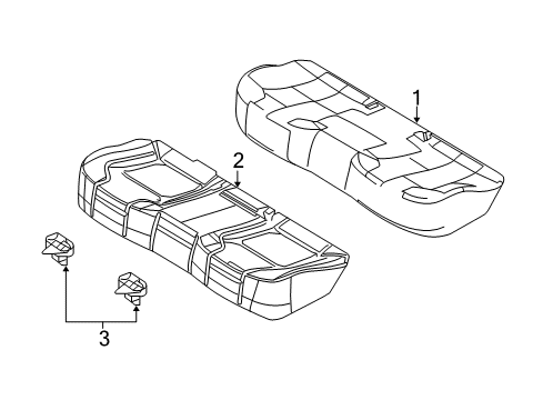 2017 Ford Special Service Police Sedan Rear Seat Components Seat Cushion Pad Diagram for DG1Z54600A88A