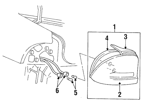 1996 Plymouth Neon Combination Lamps Socket-CORNERING Lamp Diagram for 4636361