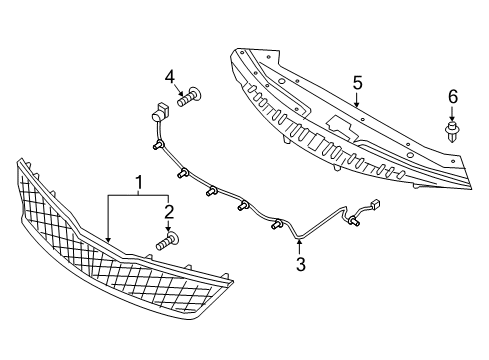 2018 Kia Optima Parking Aid Radiator Grille Assembly Diagram for 86350D5010