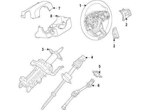 2022 Ford Bronco Steering Column & Wheel, Steering Gear & Linkage SWITCH ASY - CONTROL Diagram for M2DZ9C888DA