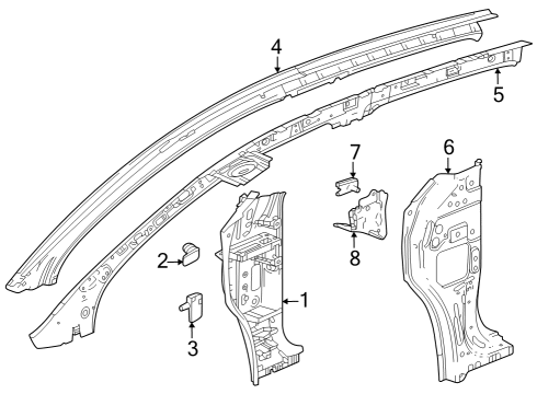 Hinge Pillar Fender Mounting Bracket Diagram for 42482586