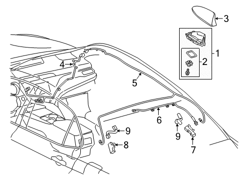 2020 Toyota Camry Antenna & Radio Antenna Assy, Telephone Diagram for 8676006060