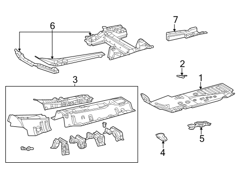 2008 Ford E-150 Floor & Rails MEMBER SUB-ASSY, FR Diagram for 57051F6010