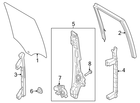 Glass - Rear Door RETAINER Diagram for ML3Z1825797A