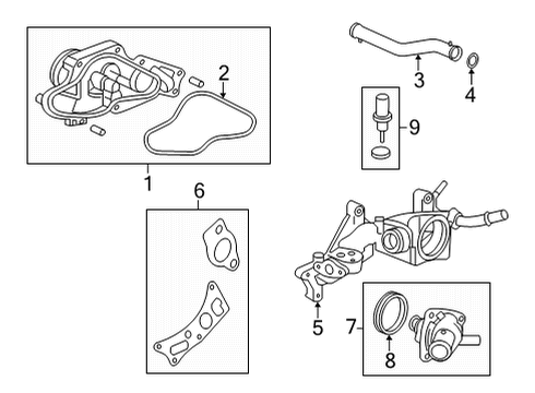 Water Pump Passage Complete, Water Diagram for 1941061AA00