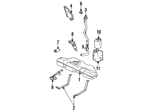1988 Pontiac LeMans Filters Element, Air Cleaner Diagram for 93152971