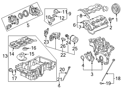 2010 Saturn Vue Filters Oil Filter Housing Diagram for 12604839